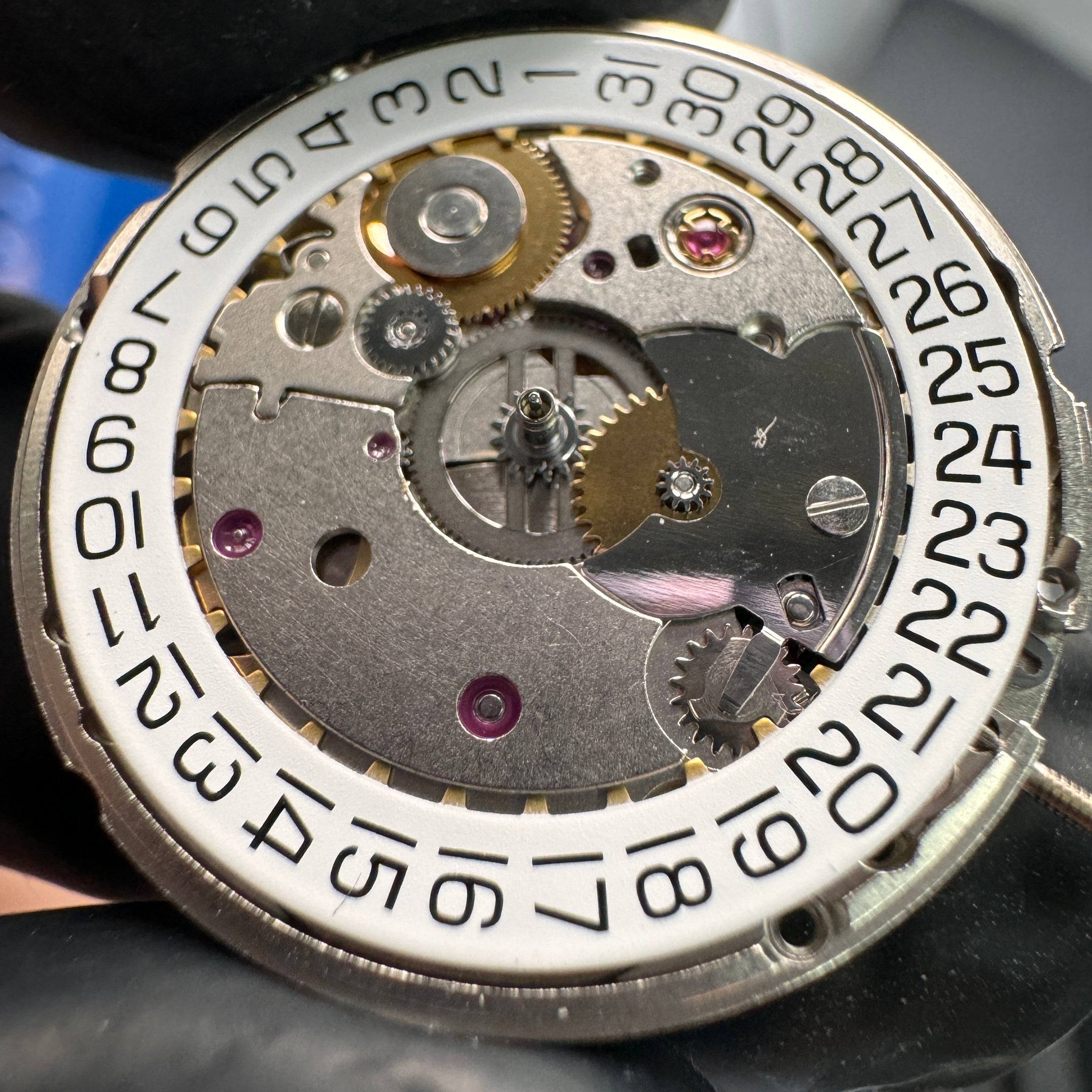 ETA 2824 Swiss Made Automatic Watch Movement - White Date, Decorated Rotor - New