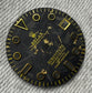 Dial Maker - Black Forged Carbon With Gold leaf Dial For Seiko mod , Relax Dial