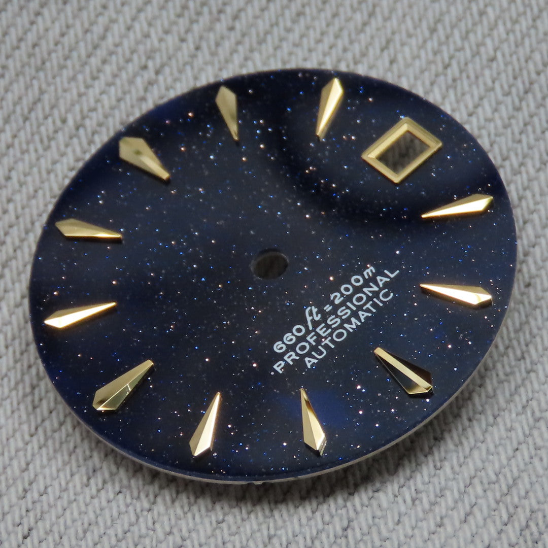 Dial maker - Blue gold Stone dial With gold Indices For Seiko