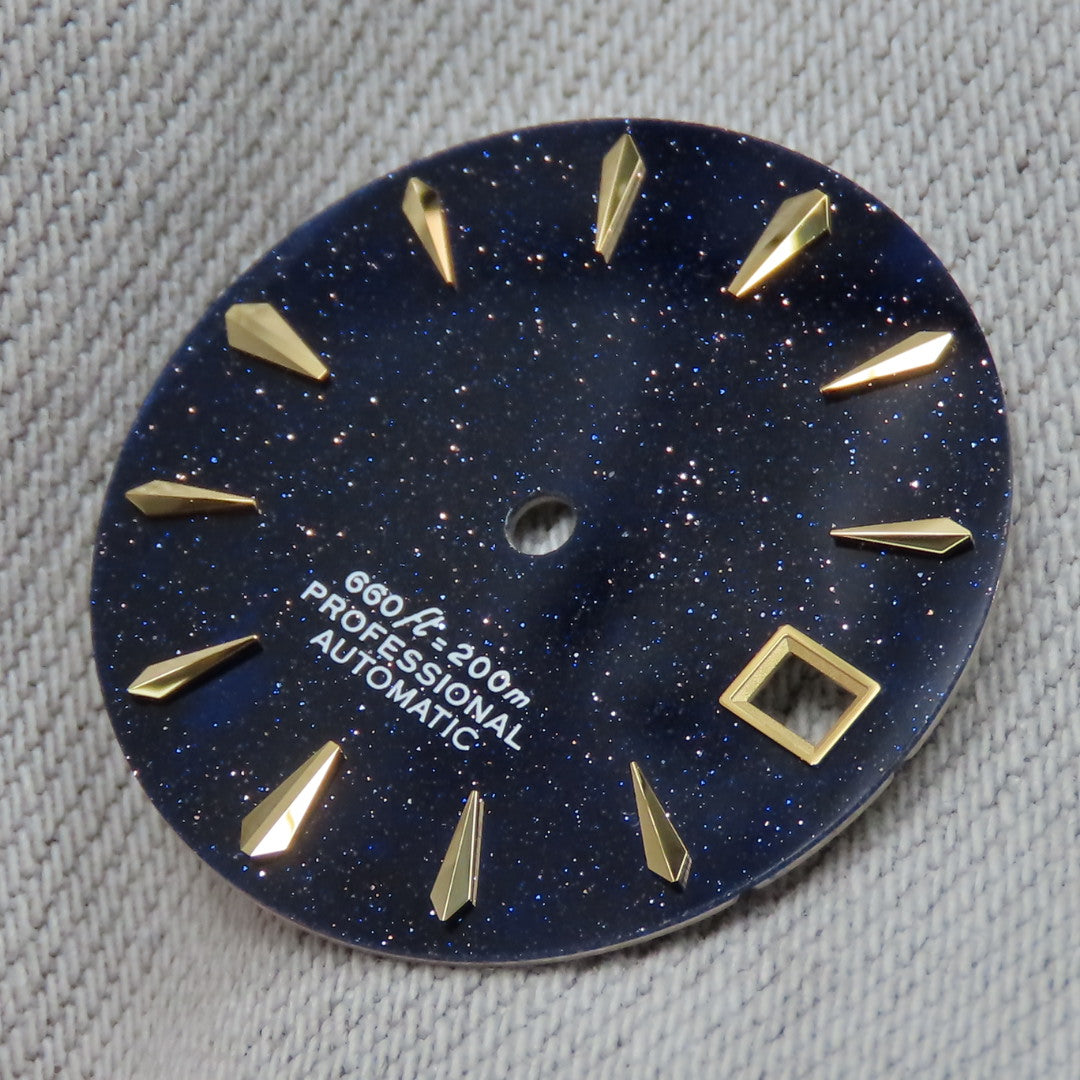 Dial maker - Blue gold Stone dial With gold Indices For Seiko