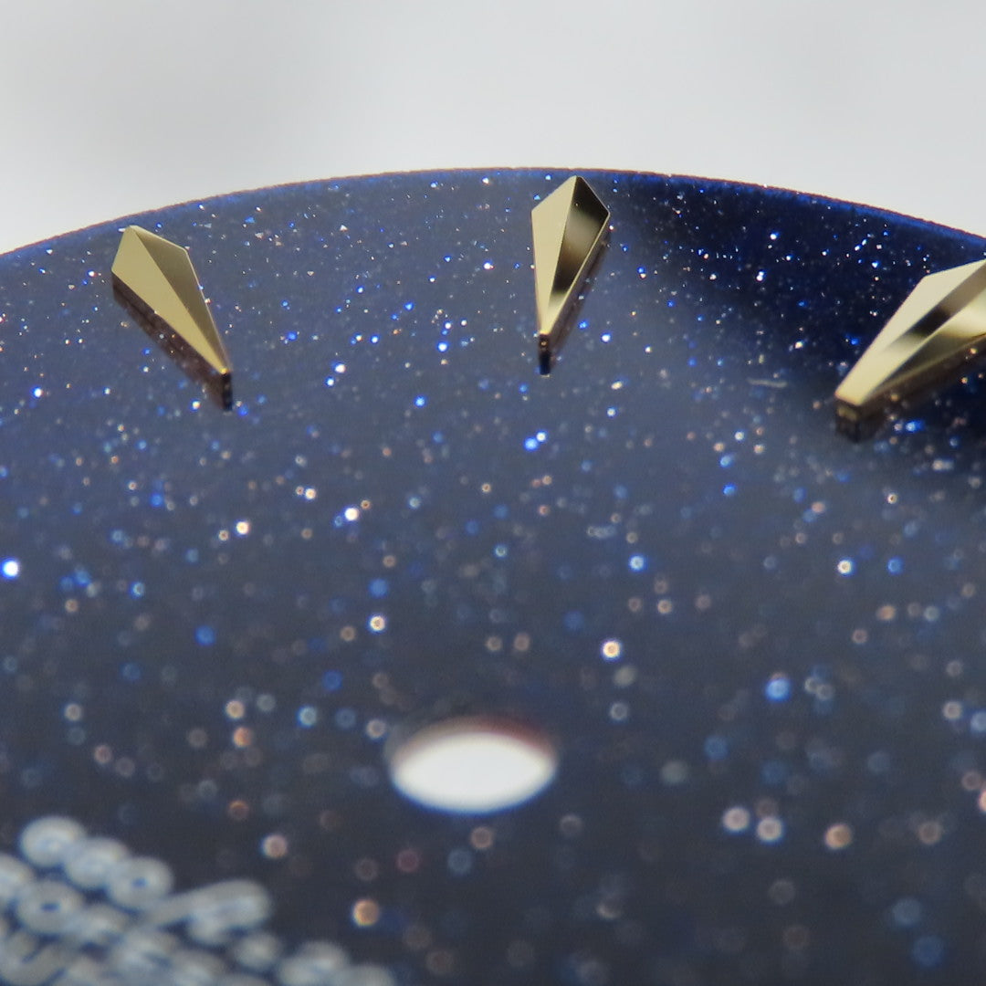 Dial maker - Blue gold Stone dial With gold Indices For Seiko