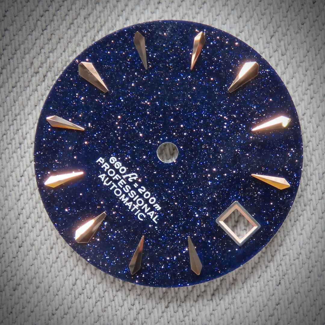 Dial maker - Blue gold Stone dial With Rose gold Indices For Seiko