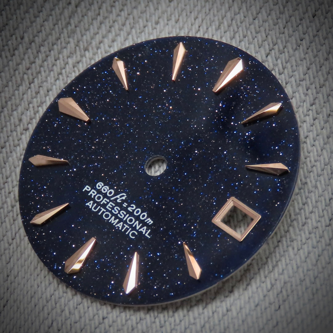 Dial maker - Blue gold Stone dial With Rose gold Indices For Seiko