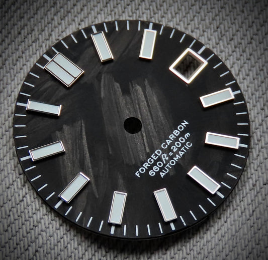 Dial Maker -  Black Forged Carbon  Dial For Seiko Mod