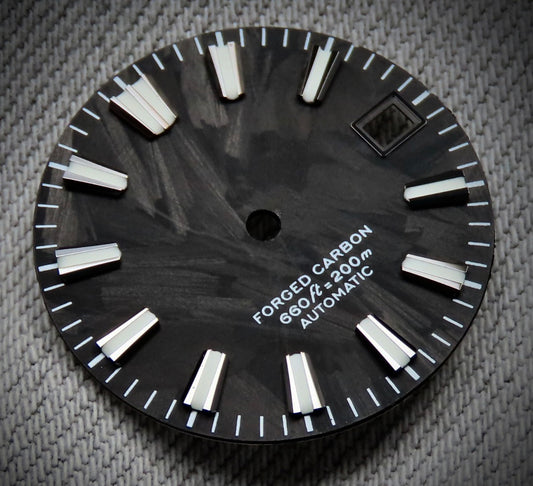 Dial Maker -  Black Forged Carbon  Dial For Seiko Mod