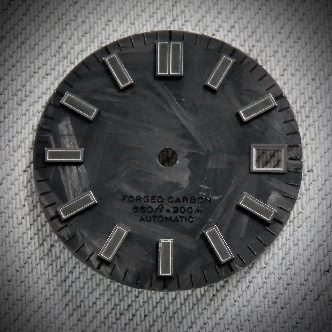 Dial Maker -  Black Forged Carbon  Dial For Seiko Mod