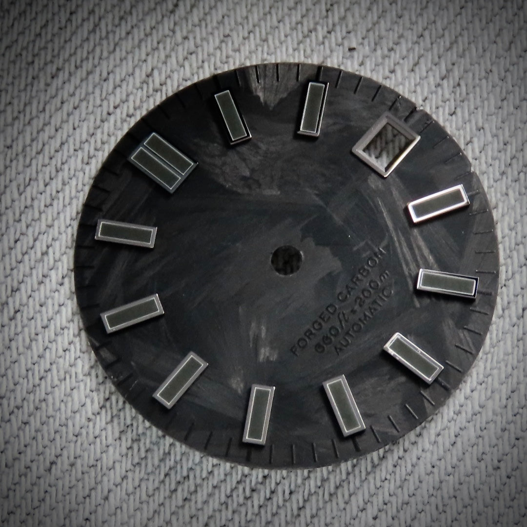 Dial Maker -  Black Forged Carbon  Dial For Seiko Mod