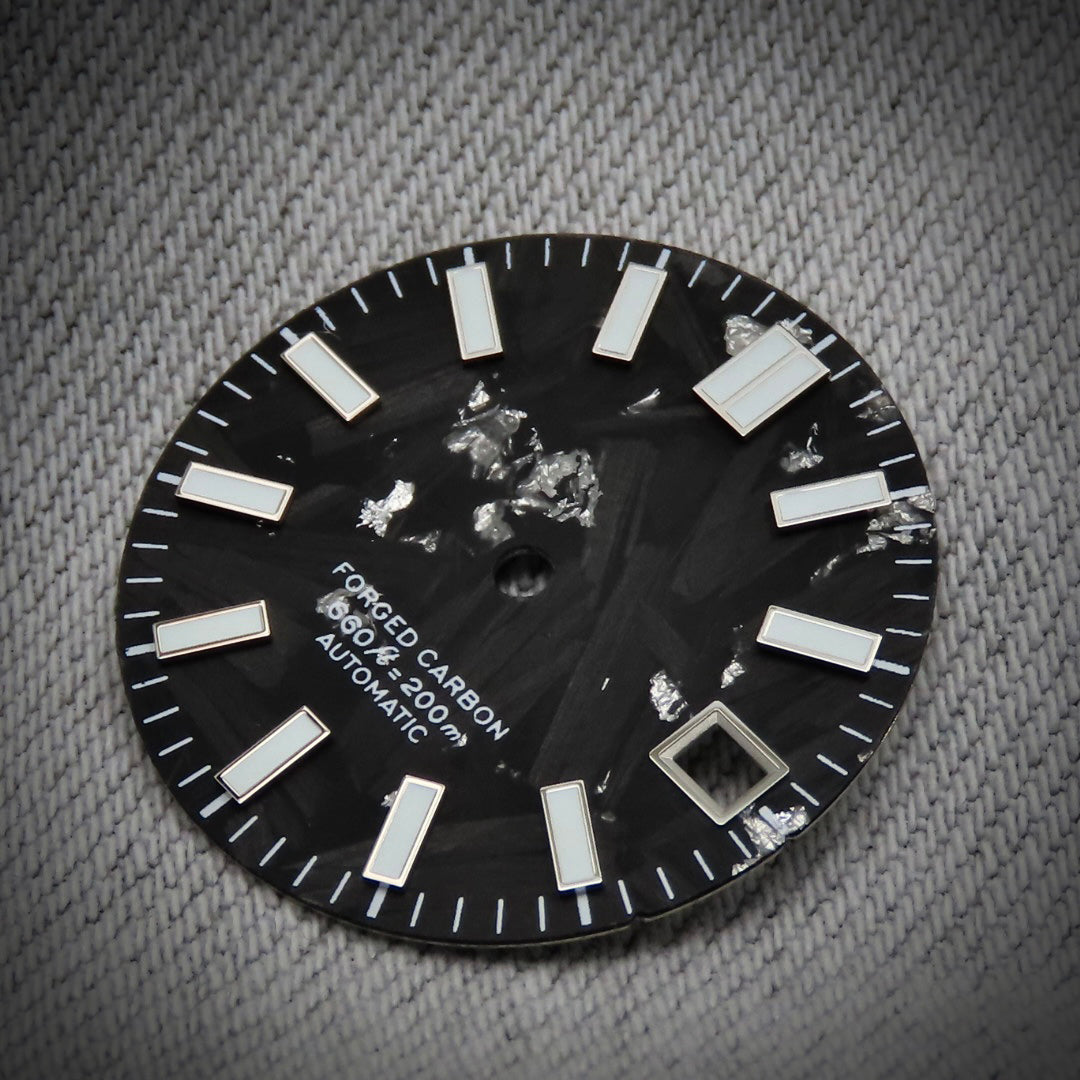 Stone Dial Mod Seiko mod dial , Seiko mod parts ,Dial Maker - Black Forged Carbon With ...