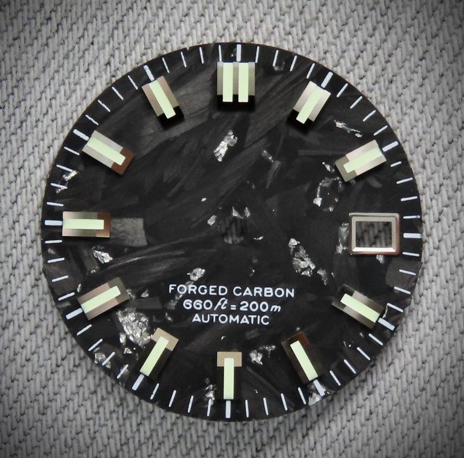 Stone Dial Mod Seiko mod dial , Seiko mod parts ,Dial Maker - Black Forged Carbon With ...