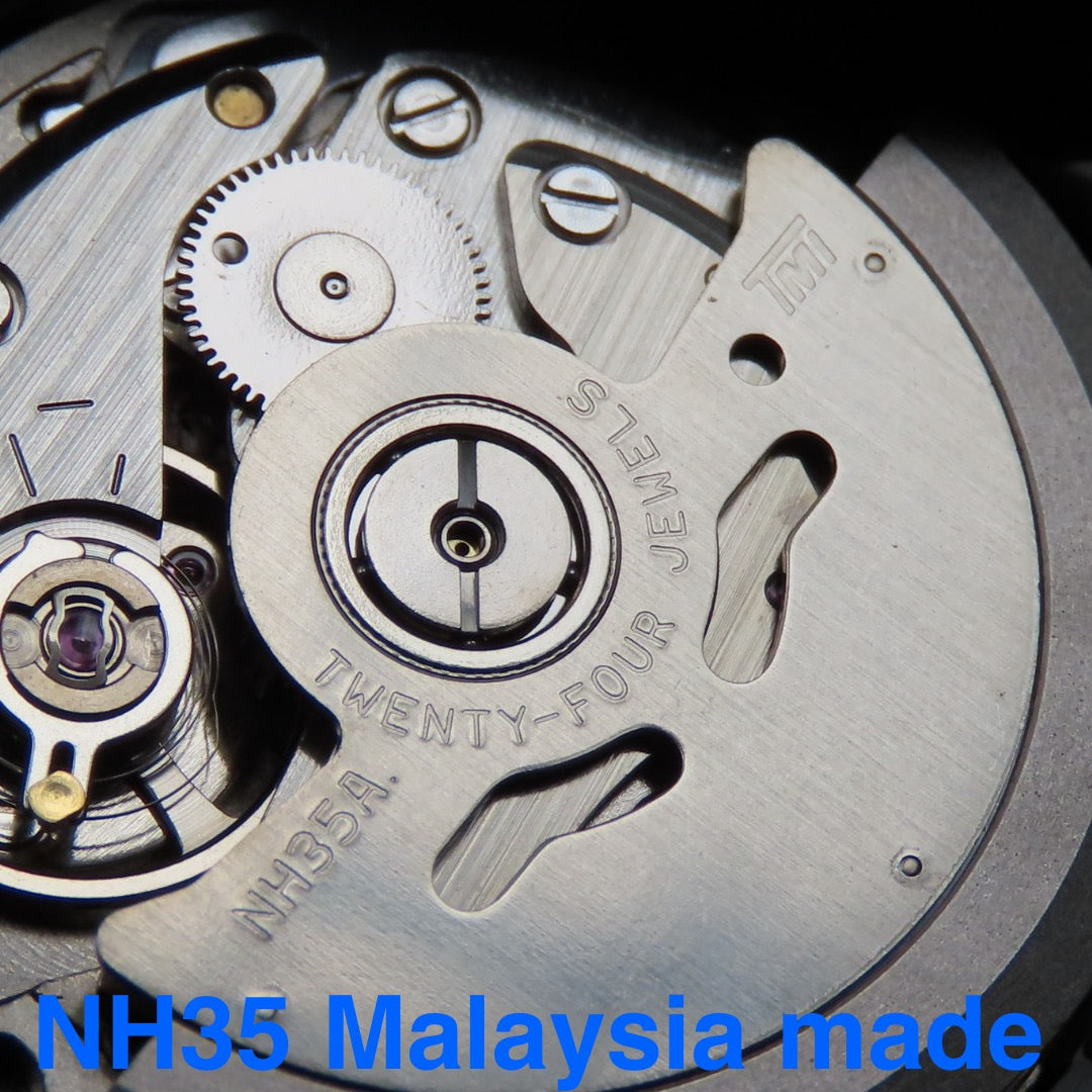 Malaysia Made - Seiko (TMI) NH35 Movement Deep Blue Date wheel