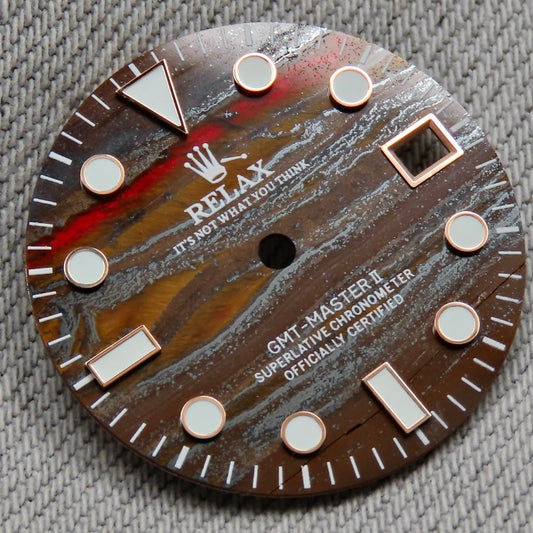 Dial Maker - GMT Relax Tiger’s Iron Stone Dial for seiko mod