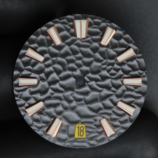 Dial Maker -Hammered Pattern Black Dial For Seiko Mod