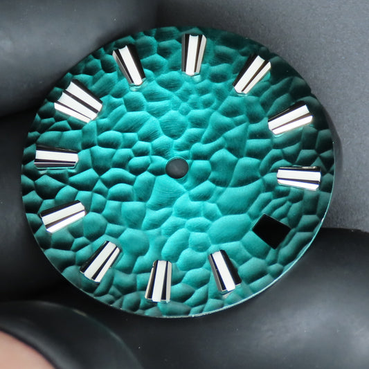 Dial Maker -Hammered Pattern Gradient Green Dial For Seiko Mod