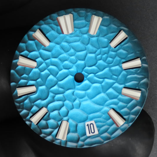 Dial Maker -Hammered Pattern Gradient Blue Dial For Seiko Mod