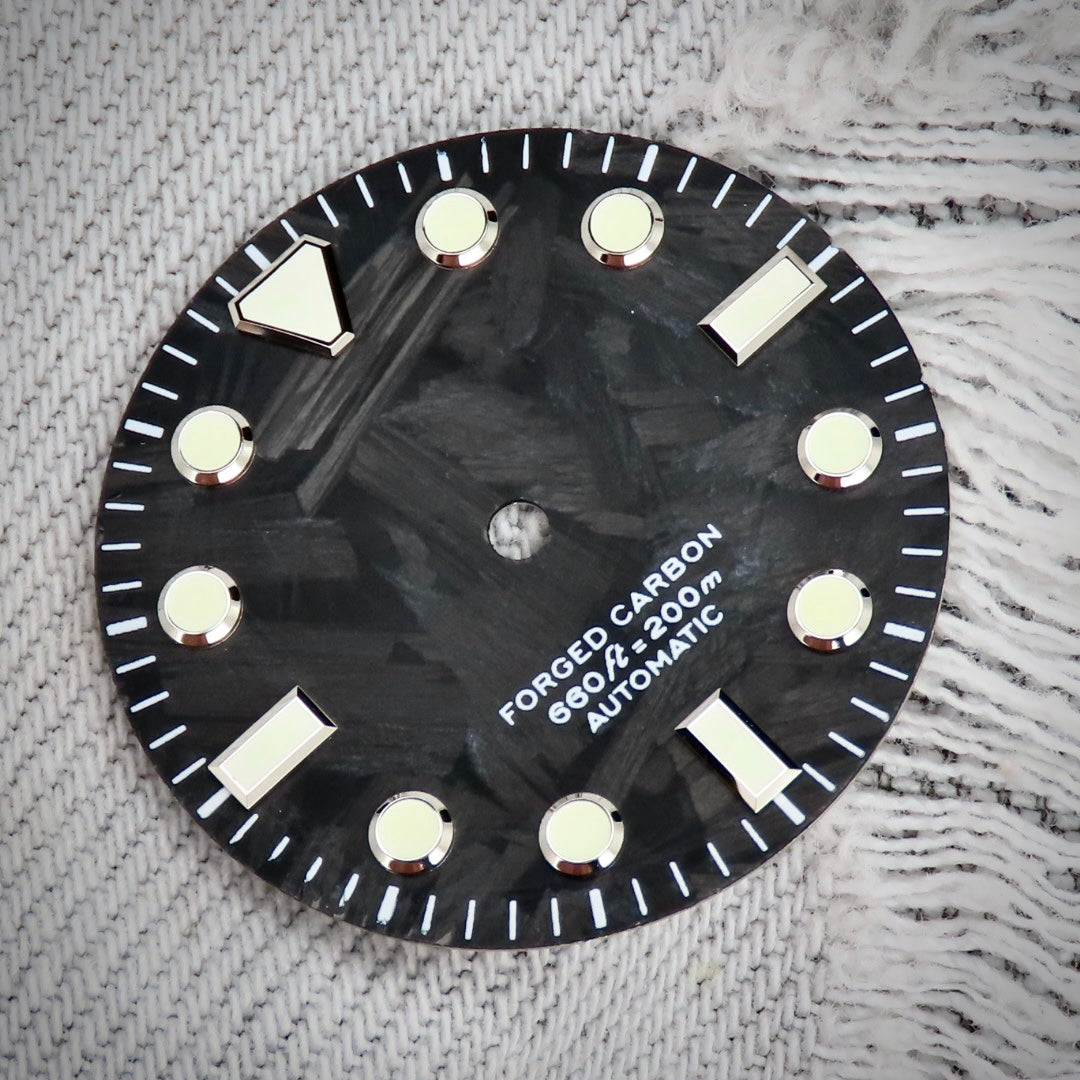 Dial Maker -  Black Forged Carbon Dial NO DATE For 9015/9075/ NH34/35