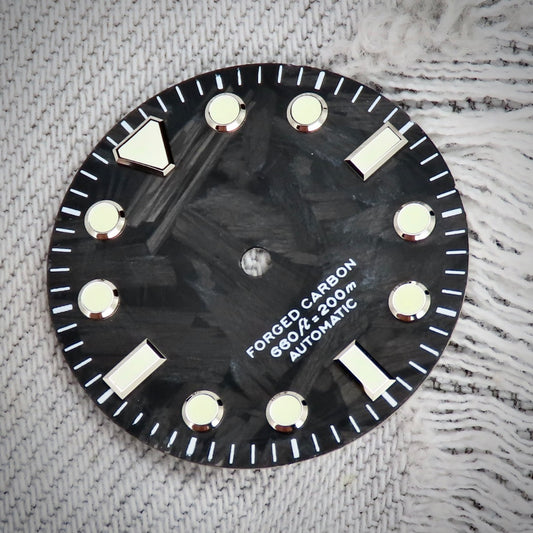 Dial Maker -  Black Forged Carbon Dial NO DATE For 9015/9075/ NH34/35