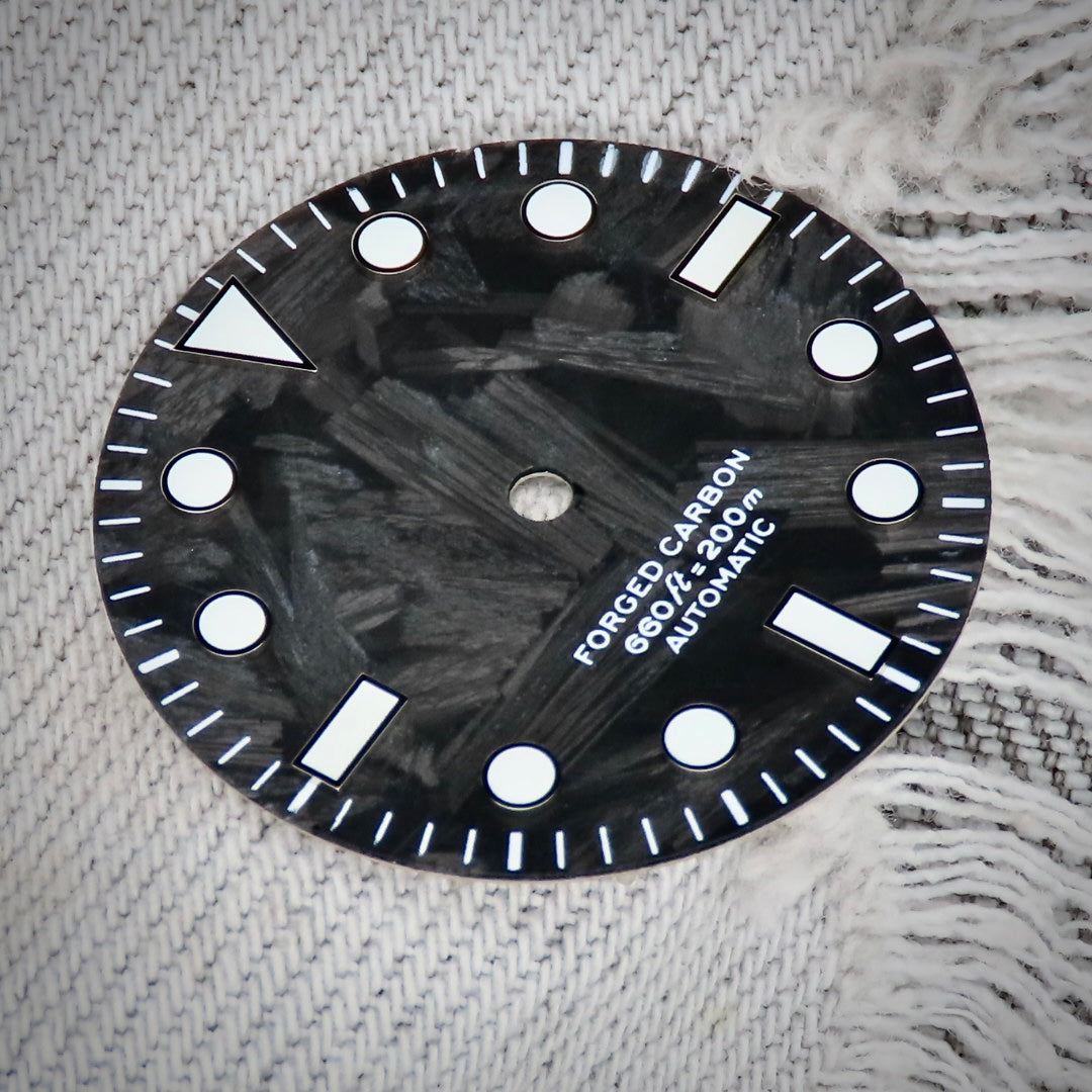 Dial Maker -  Black Forged Carbon Dial NO DATE For 9015/9075/ NH34/35