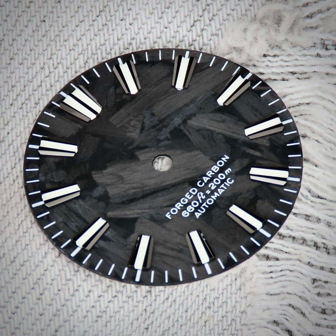 Dial Maker -  Black Forged Carbon Dial NO DATE For 9015/9075/ NH34/35