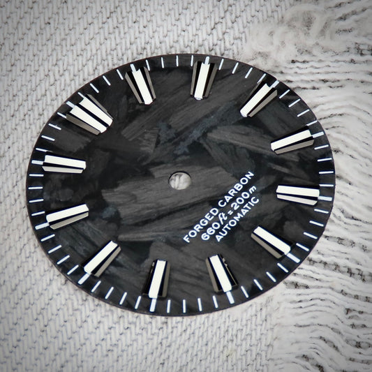 Dial Maker -  Black Forged Carbon Dial NO DATE For 9015/9075/ NH34/35