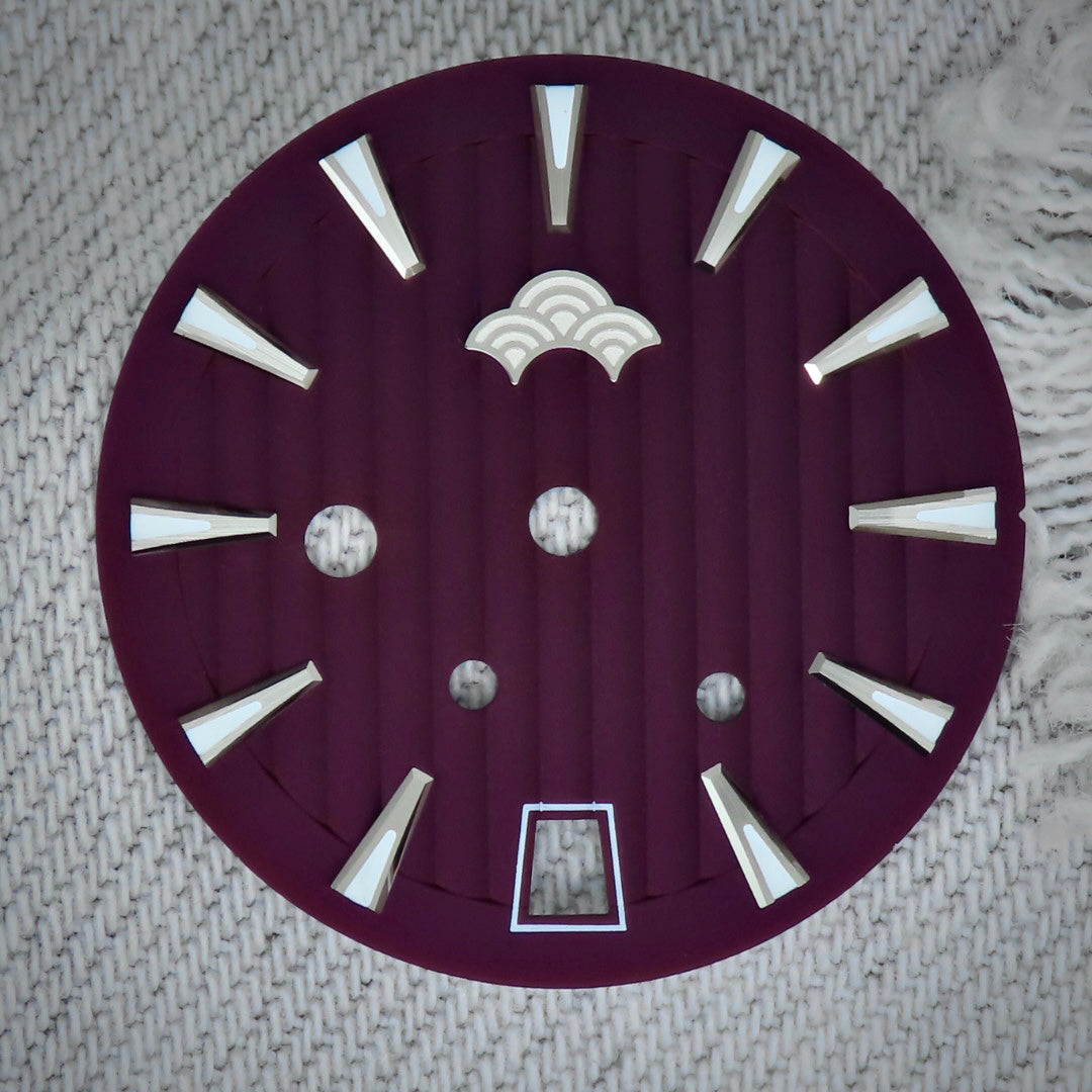 Dial Maker -Plated Purple Geneva stripes Dial For Seiko Mod