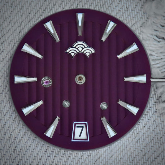 Dial Maker -Plated Purple Geneva stripes Dial For Seiko Mod