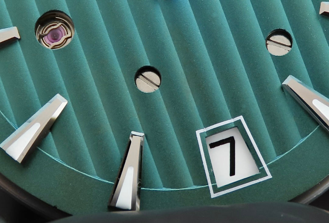 Dial Maker -Plated Green Geneva stripes Dial For Seiko Mod