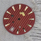 Dial Maker -Plated Red Geneva stripes Dial For Seiko Mod