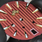 Dial Maker -Plated Red Geneva stripes Dial For Seiko Mod