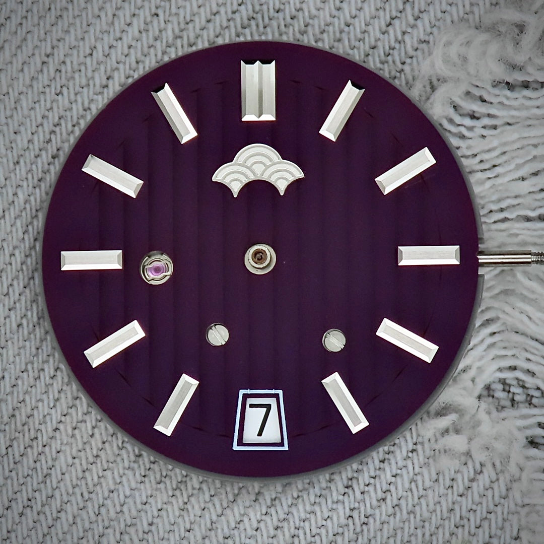 Dial Maker -Plated Purple Geneva stripes Dial For Seiko Mod