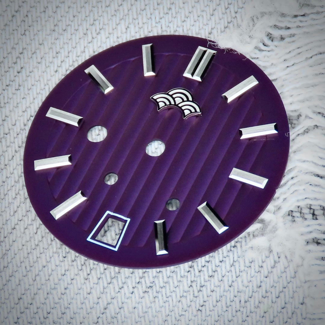Dial Maker -Plated Purple Geneva stripes Dial For Seiko Mod