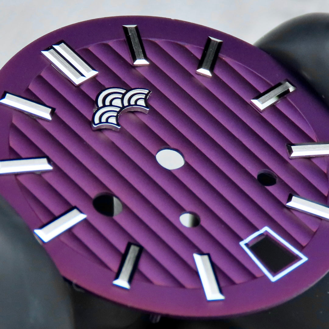 Dial Maker -Plated Purple Geneva stripes Dial For Seiko Mod