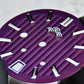 Dial Maker -Plated Purple Geneva stripes Dial For Seiko Mod