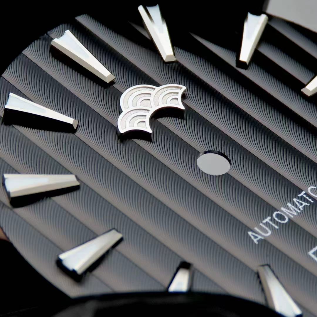 Dial Maker -Plated Black Geneva stripes Dial For Seiko Mod