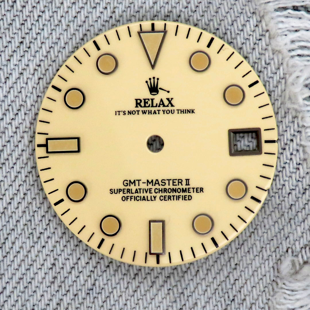 Dial Maker -  Cream / khaki Enamel Relax GMT Dial