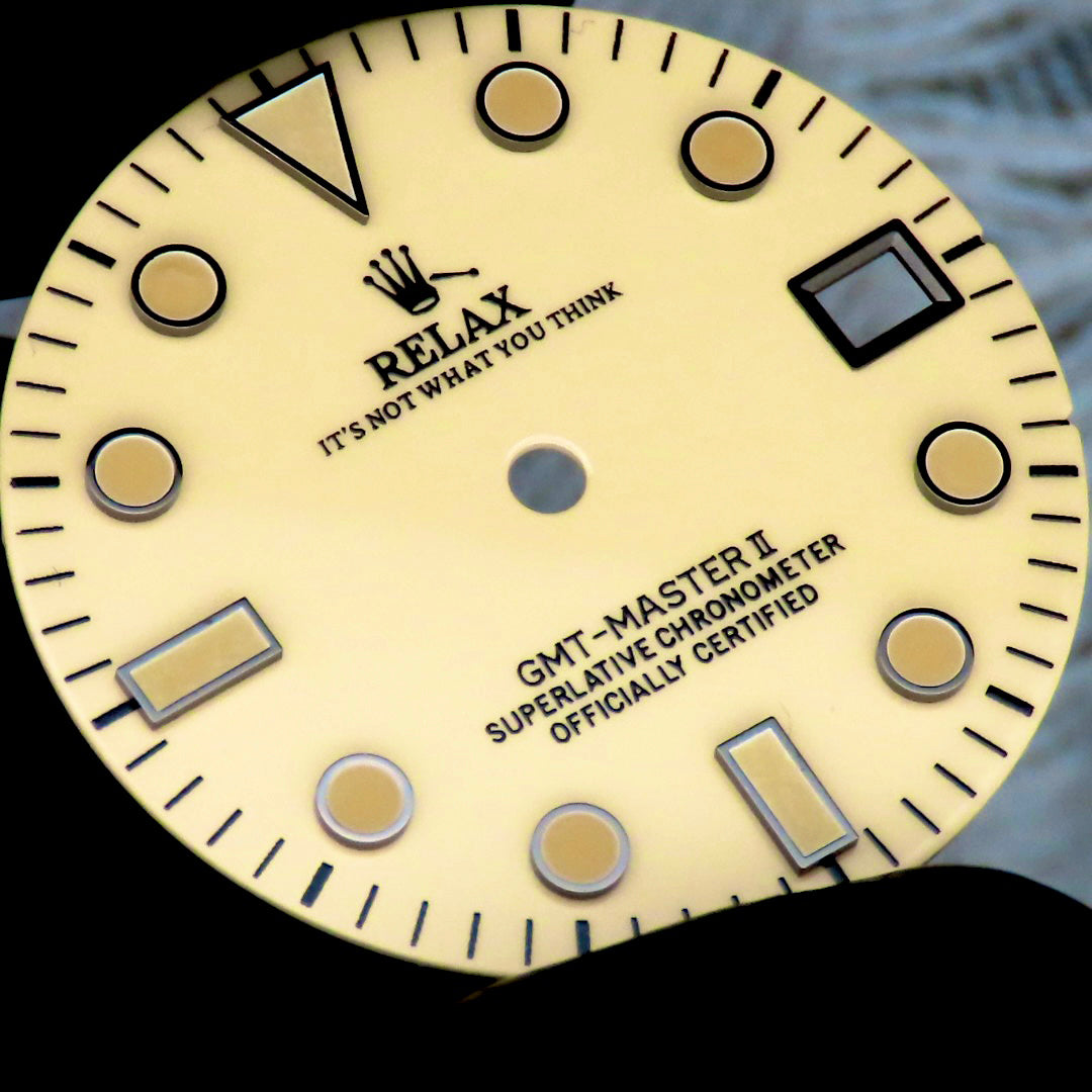 Dial Maker -  Cream / khaki Enamel Relax GMT Dial