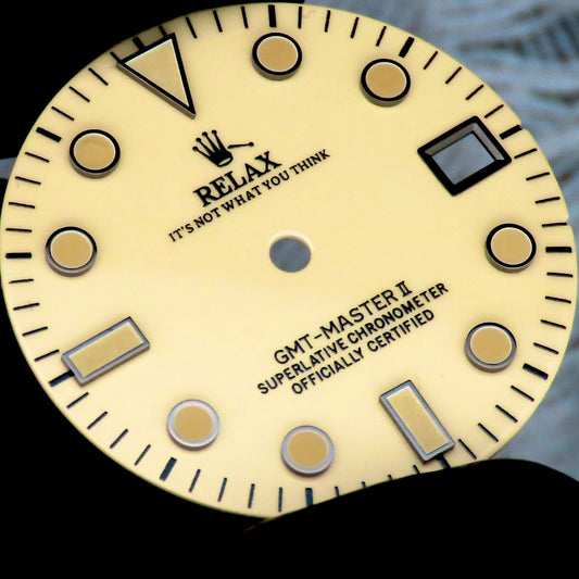 Dial Maker -  Cream / khaki Enamel Relax GMT Dial