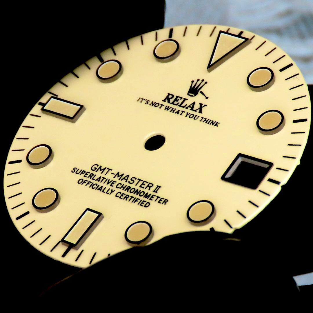 Dial Maker -  Cream / khaki Enamel Relax GMT Dial