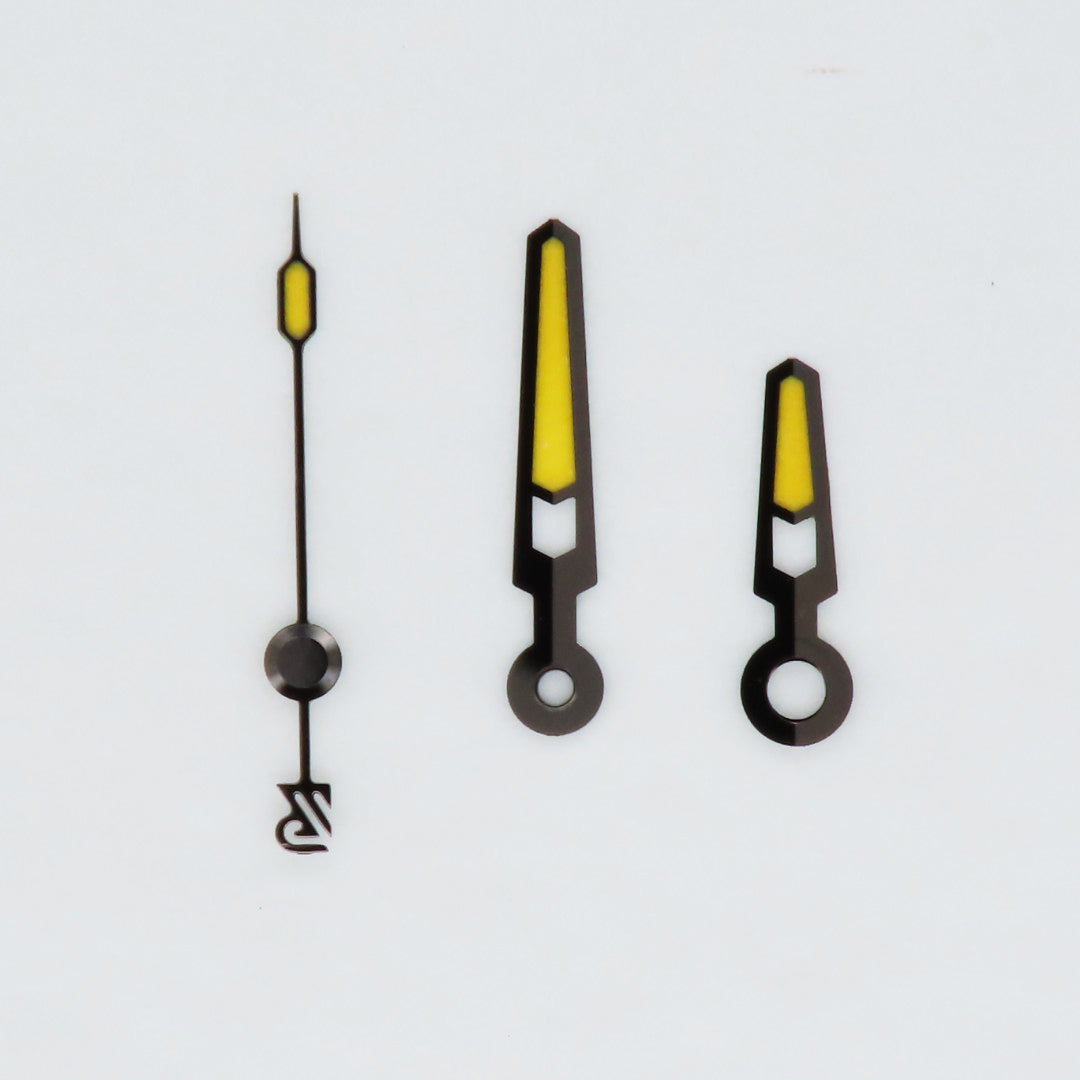 Dial Maker - High Quality Hands Black color with Swiss super Yellow Lume