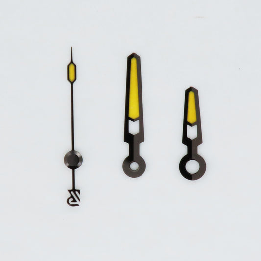 Dial Maker - High Quality Hands Black color with Swiss super Yellow Lume