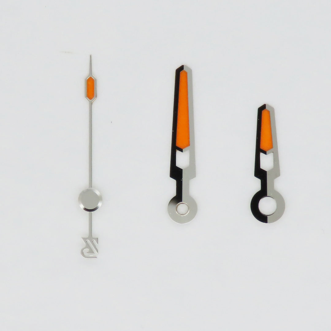 Dial Maker - High Quality Hands Silver color with Swiss super Orange Lume
