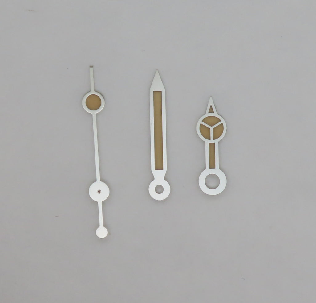 Dial Maker - Silver Mercedes Hands With Vintage Lume for Seiko Mods