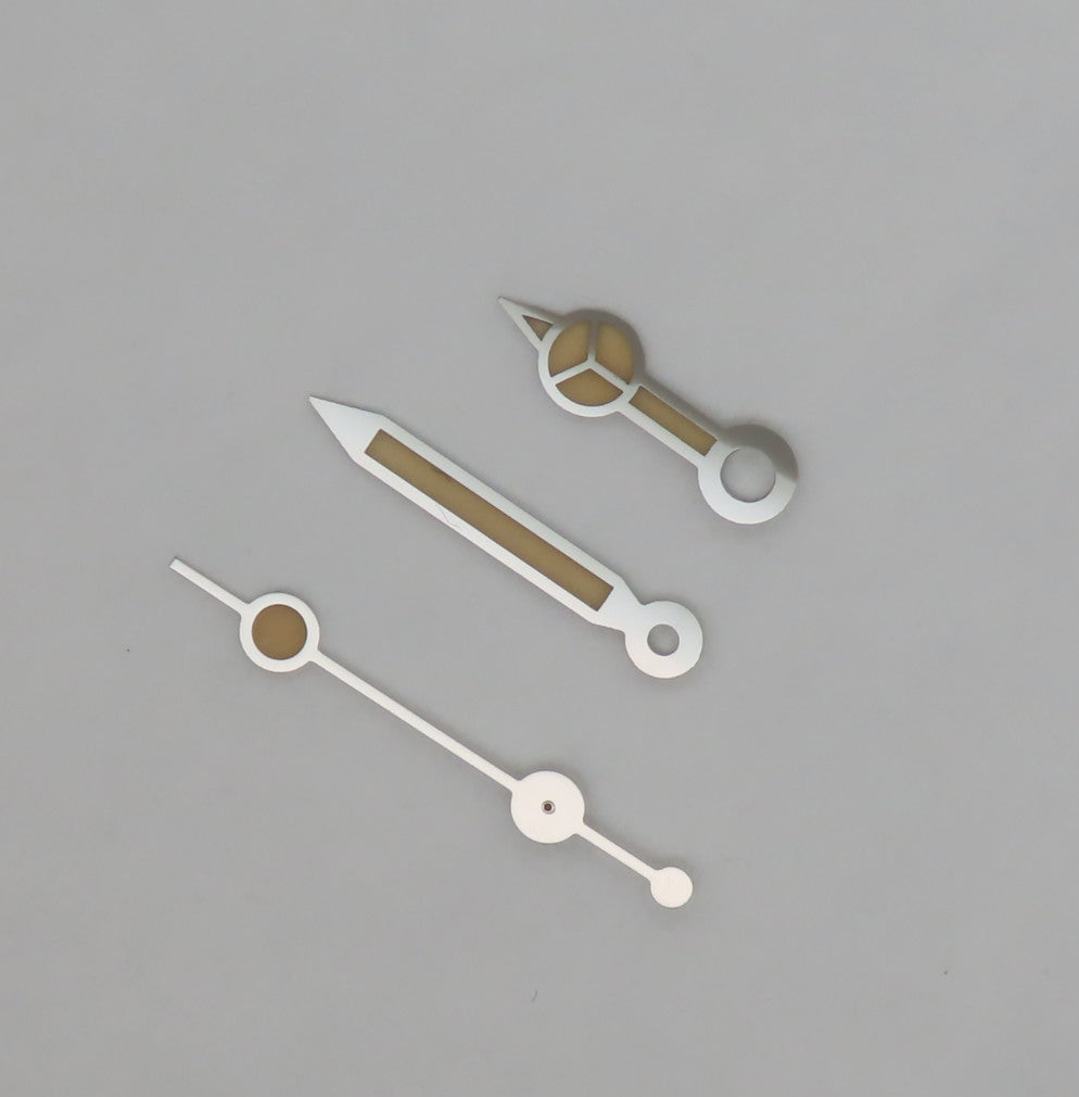 Dial Maker - Silver Mercedes Hands With Vintage Lume for Seiko Mods