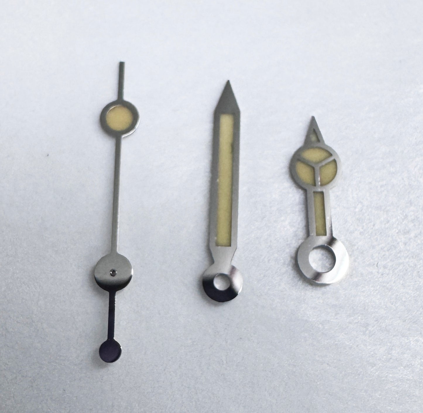 Dial Maker - Silver Mercedes Hands With Vintage Lume for Seiko Mods