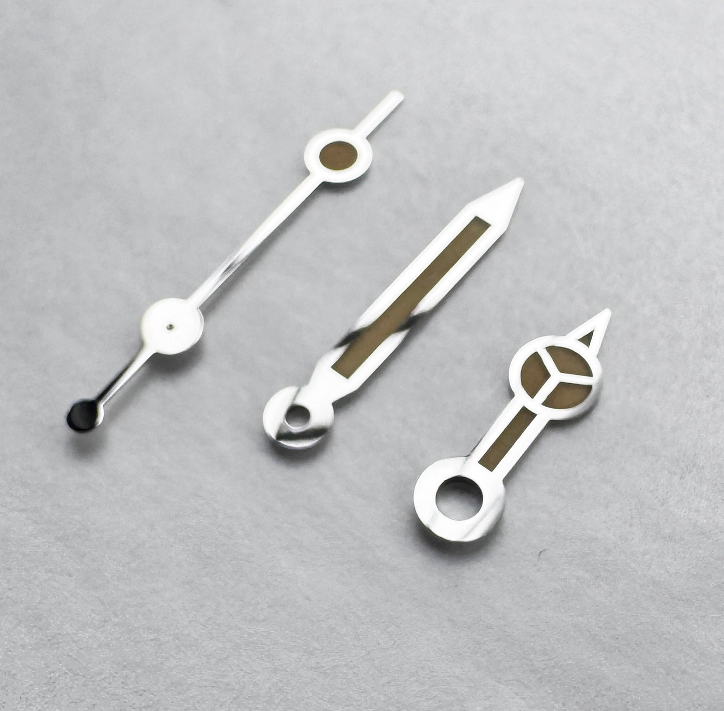 Dial Maker - Silver Mercedes Hands With Vintage Lume for Seiko Mods