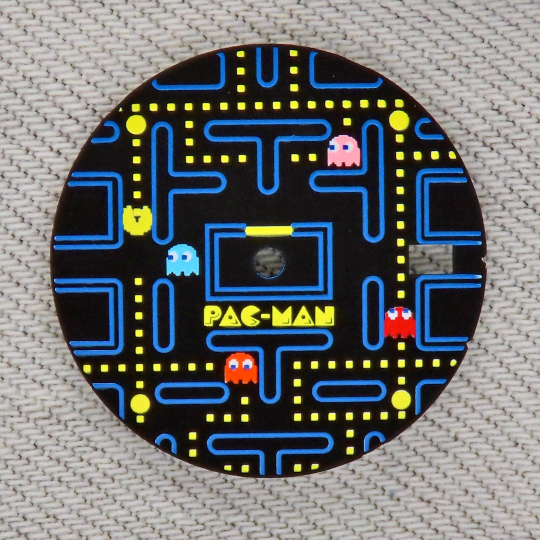 Dial maker - Pac Man Dial Game Dial ,Matte Black with Blue/Yellw (No Lume)