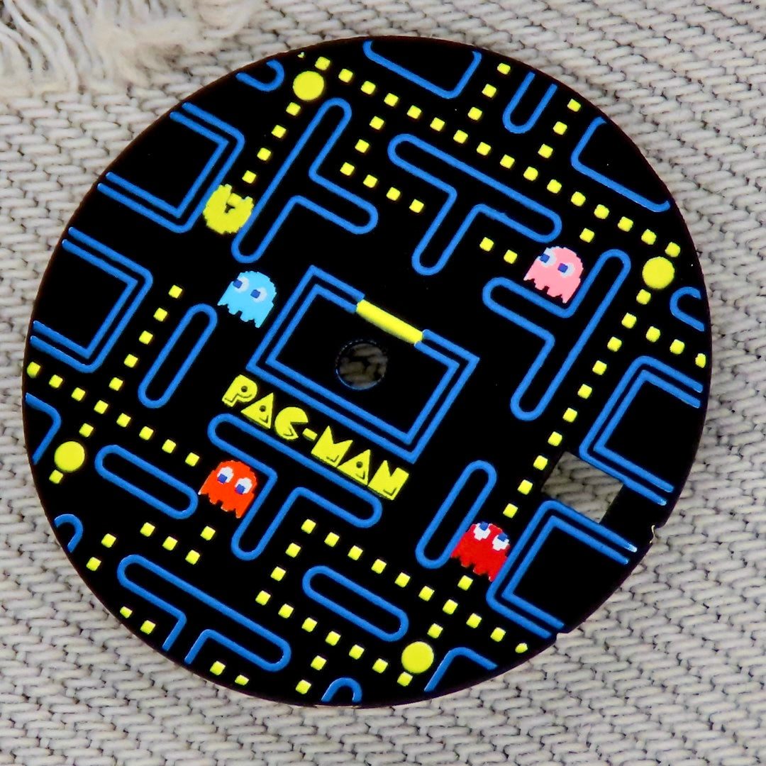 Dial maker - Pac Man Dial Game Dial ,Matte Black with Blue/Yellw (No Lume)