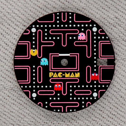 Dial maker - Pac Man Dial Game Dial ,Matte Black with Pink/White (No Lume)