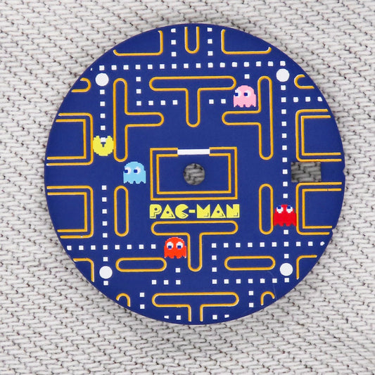 Dial maker - Pac Man Dial Game Dial ,Matte Blue with Yellow/White (No Lume)