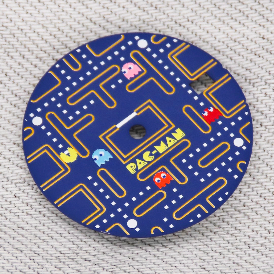 Dial maker - Pac Man Dial Game Dial ,Matte Blue with Yellow/White (No Lume)