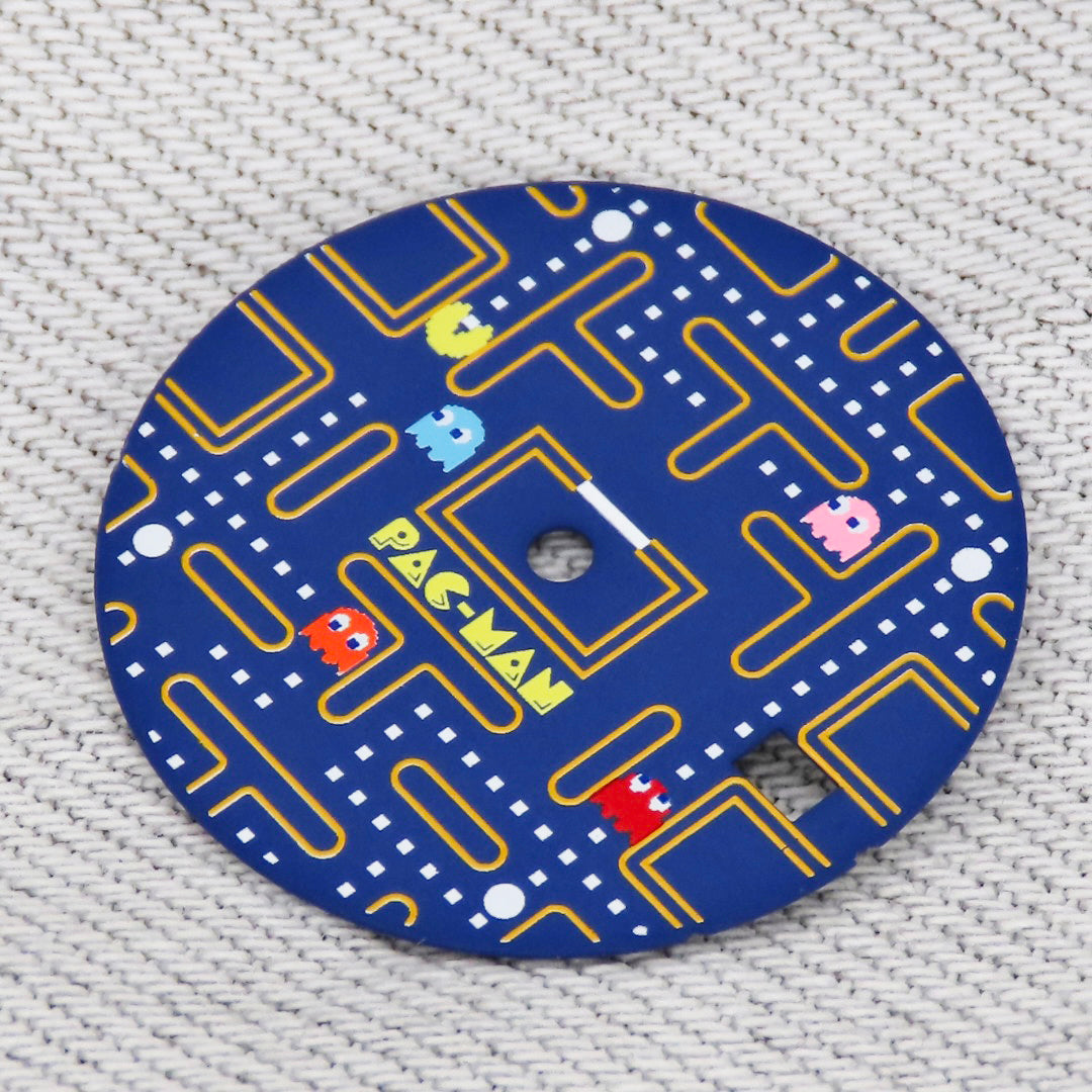 Dial maker - Pac Man Dial Game Dial ,Matte Blue with Yellow/White (No Lume)